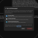 A screenshot of a confirmation modal asking to turn on Full Access